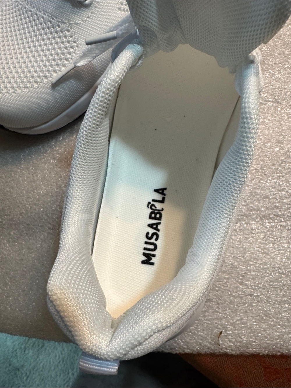 New Musabela White Knit Athletic Sneakers - Lightweight Lace-Up size 6 - Picture 4 of 8